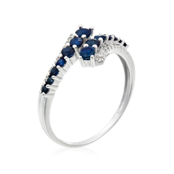 Bague "Surat" D 0,11/20 Sa 0,90/14 - Or Blanc 375/1000