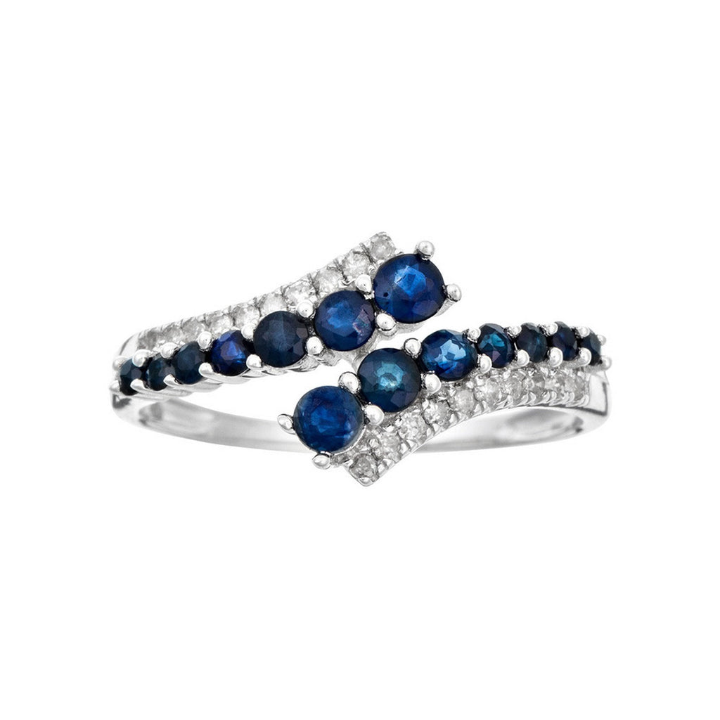 Bague "Surat" D 0,11/20 Sa 0,90/14 - Or Blanc 375/1000