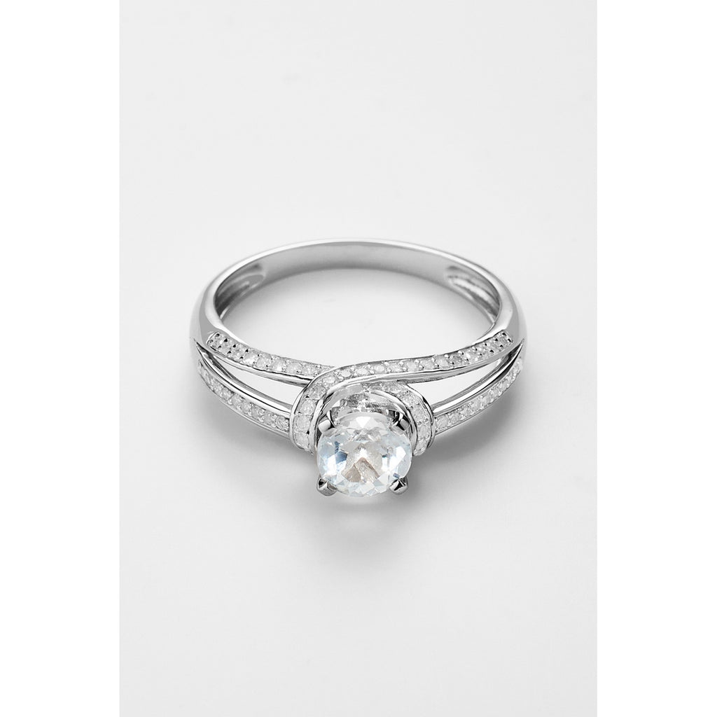 Bague "Mackay" D0,32/76 & Wt1,43/1 - Or Blanc 375/1000