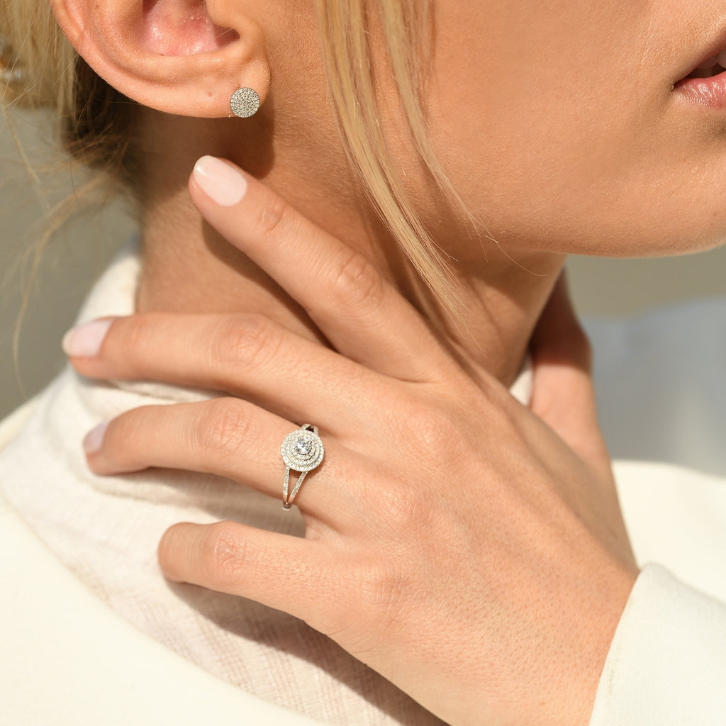 Bague "Darwin" D 0,33/94 Wt 0,25/1 - Or Blanc 375/1000