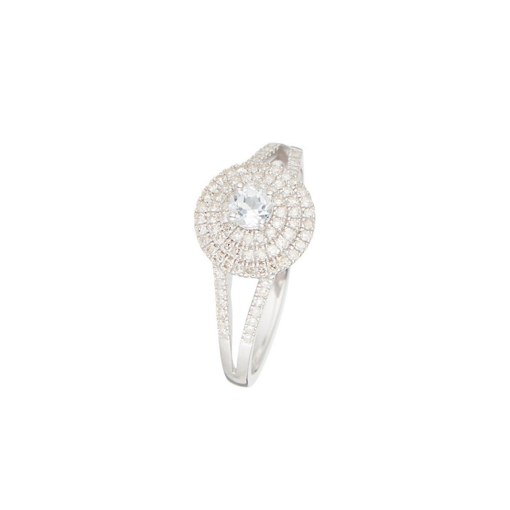 Bague "Darwin" D 0,33/94 Wt 0,25/1 - Or Blanc 375/1000