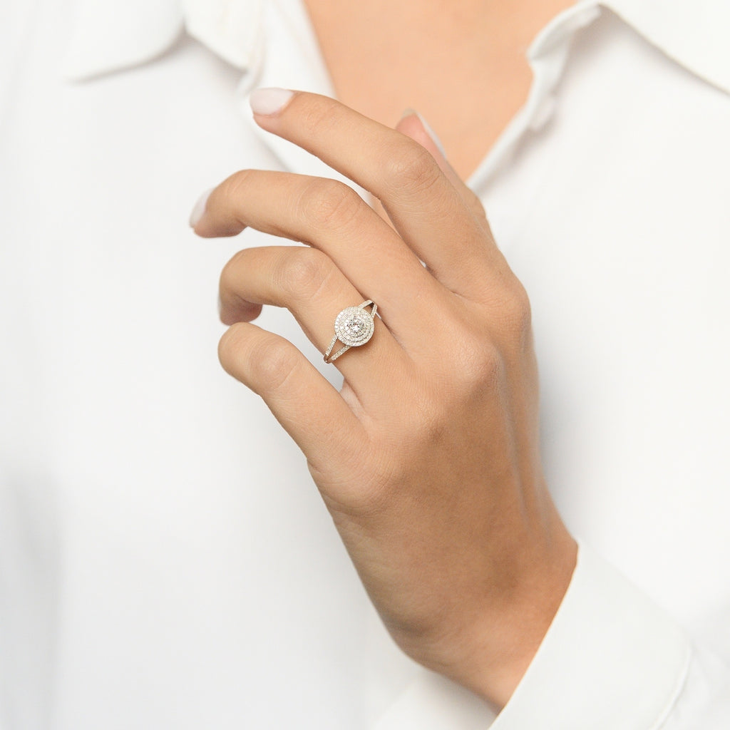 Bague "Darwin" D 0,33/94 Wt 0,25/1 - Or Blanc 375/1000