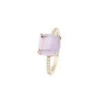 Bague "Rose Dragée" Amethyste4,4/1 Dia0,11/12 - Or Jaune 375/1000