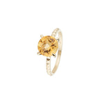 Bague "Clou" Citrine 2,3/1 - Or Jaune 375/1000