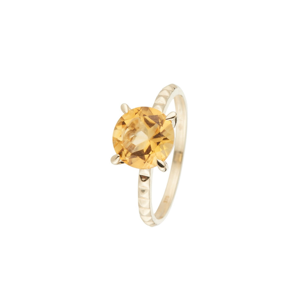 Bague "Clou" Citrine 2,3/1 - Or Jaune 375/1000