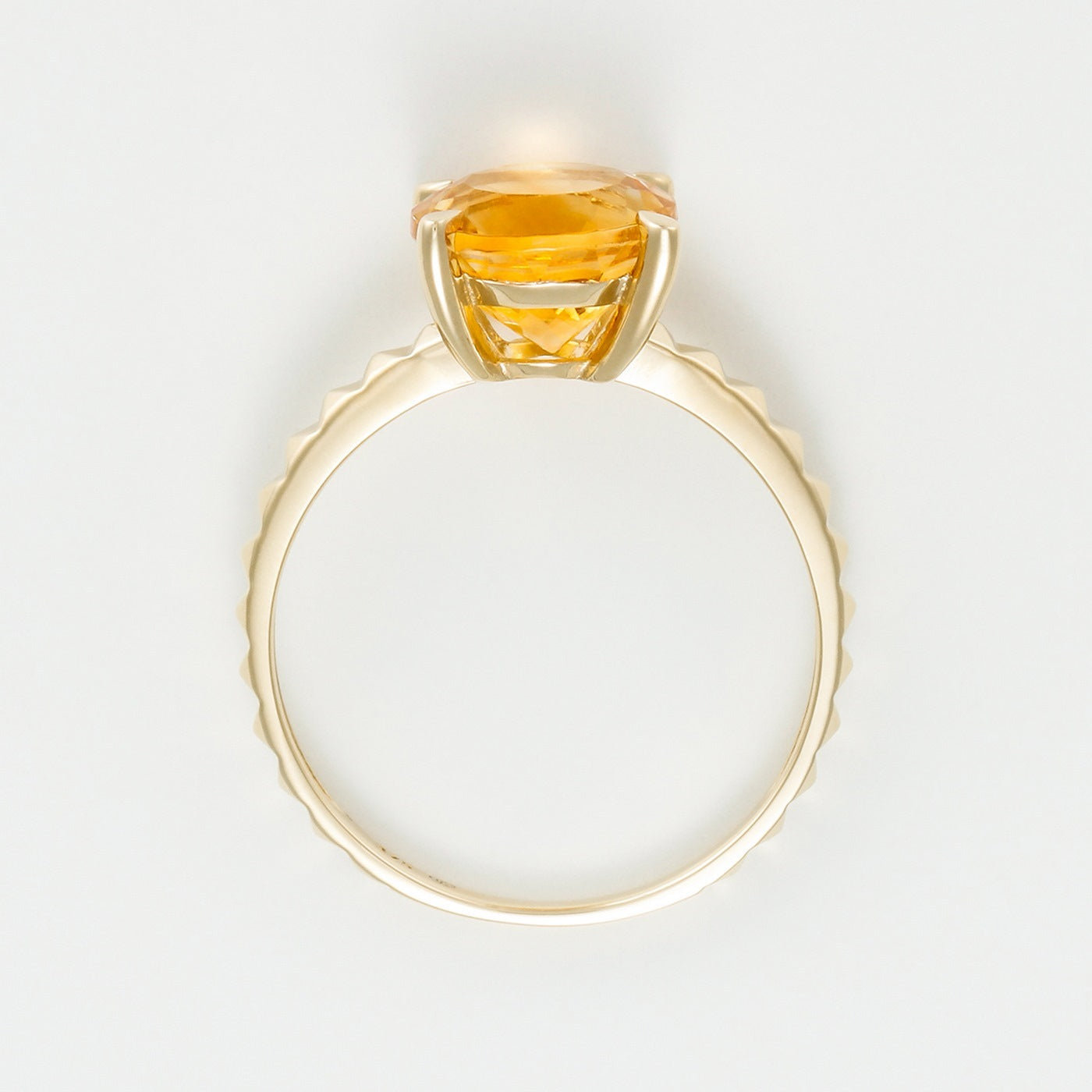 Bague "Clou" Citrine 2,3/1 - Or Jaune 375/1000