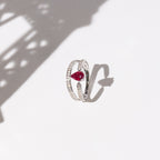 Bague "Eugenie" Dia 0,2/37 Ru 0,6/1 - Or Blanc 375/1000