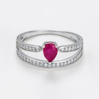 Bague "Eugenie" Dia 0,2/37 Ru 0,6/1 - Or Blanc 375/1000