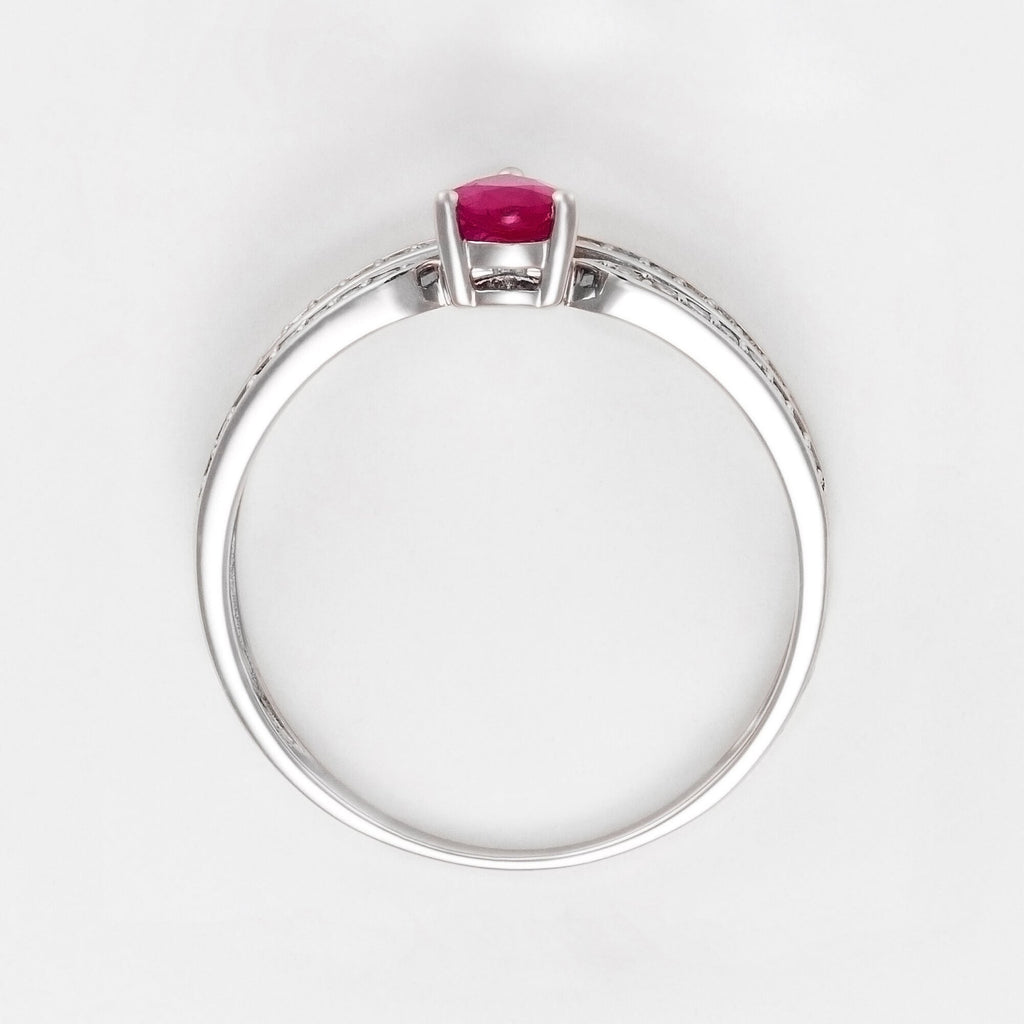 Bague "Eugenie" Dia 0,2/37 Ru 0,6/1 - Or Blanc 375/1000
