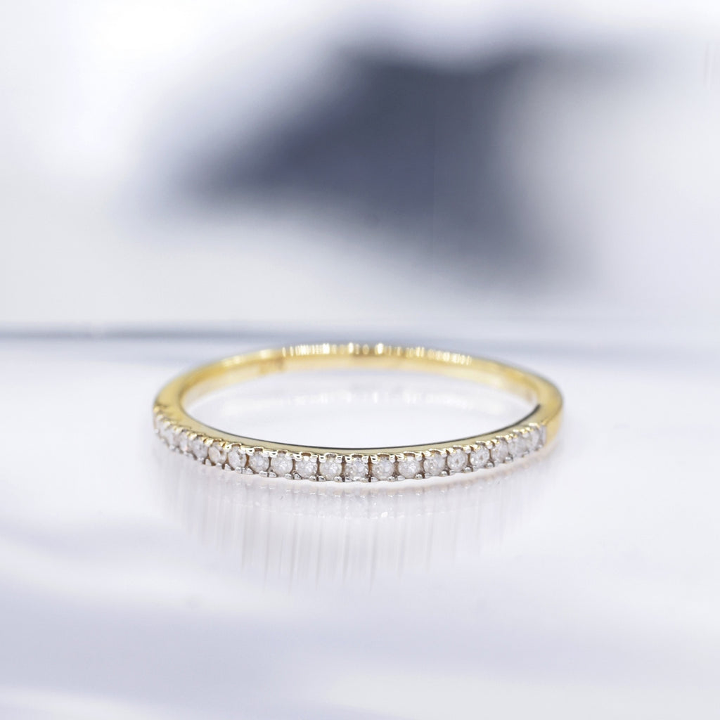 Bague "Alliance Délice" Diamants 0,16/20 - Or Jaune 375/1000