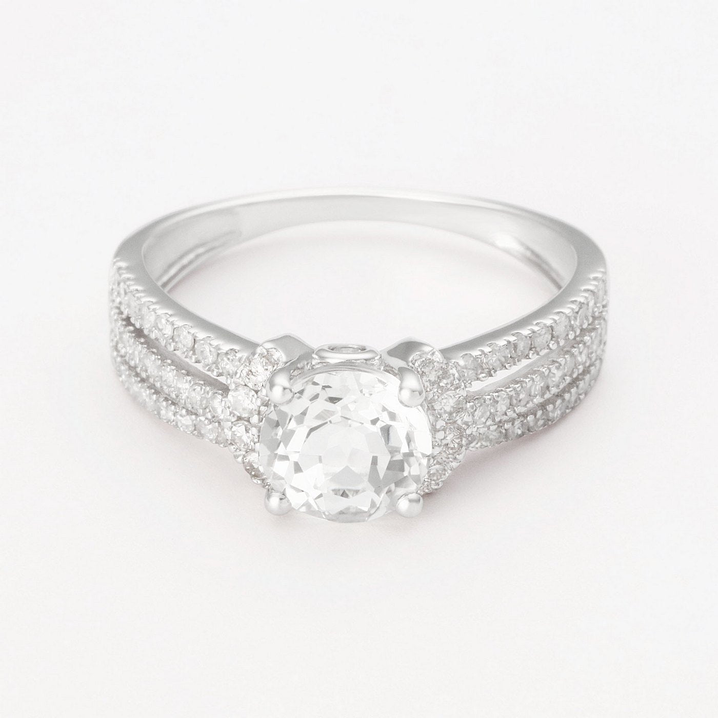 Bague "Étincelante" D0,383/60; Wt1,573/1 - Or Blanc 375/1000