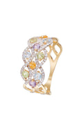 Bague "Color Pop" D0,32/100-Pér0,3/3-Top0,3/3-Ame0,18/2-Cit0,17/2 - Or Jaune 375/1000