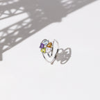 Bague "Color Explosion" Diamants 0,02/1 & Amé,Top,Rostourm,Citri Et Per1,51/5 - Or Blanc 375/1000