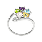 Bague "Color Explosion" Diamants 0,02/1 & Amé,Top,Rostourm,Citri Et Per1,51/5 - Or Blanc 375/1000