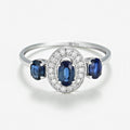 Bague "Taipei" D 0,099/18 Saphir 0,85/3 - Or Blanc 375/1000
