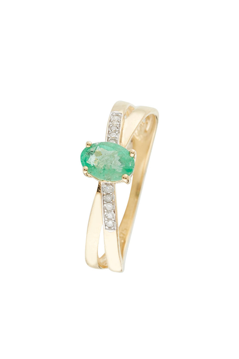 Bague "Ambi" D 0,035/10  Emeraude 0,605/1