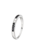 Bague "Kara" D 0,145/6 Saphir 0,4/8 - Or Blanc 375/1000
