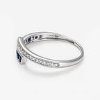 Bague "Lanis" D 0,044/8 Saphir 0,8/8 - Or Blanc 375/1000