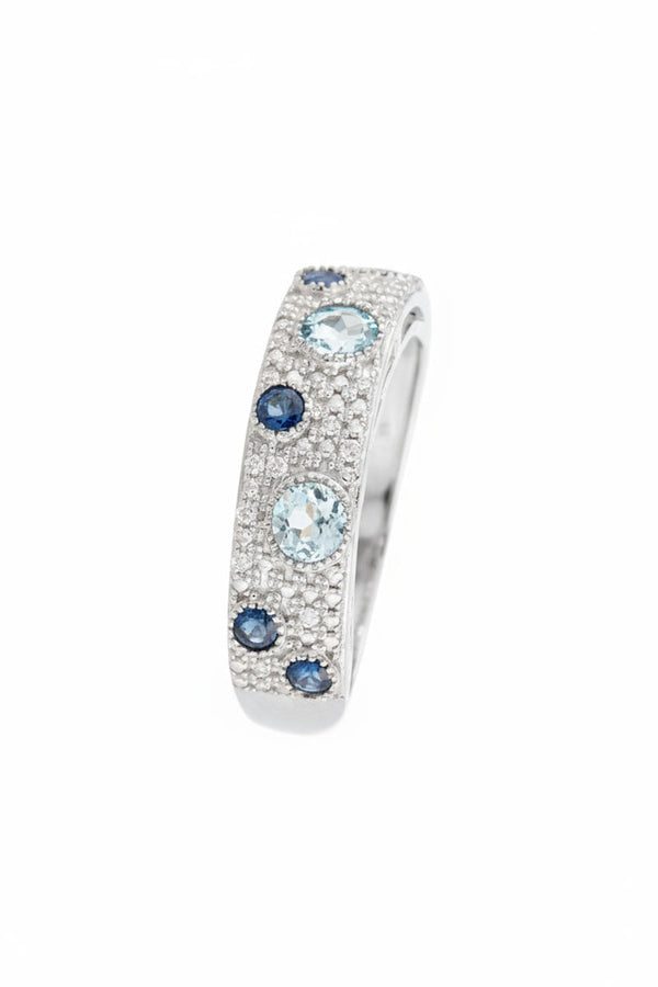 Bague "Majunga" D 0,056/16  Saphir 0,4/4  Blue Topaze 0,528/3