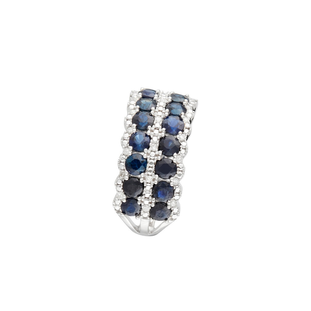Bague "Salma" D 0,11/20 Saphir 2,88/16 - Or Blanc 375/1000