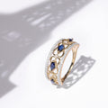 Bague "Royal" D 0,29/62 Saphir 0,133/4 - Or Jaune 375/1000