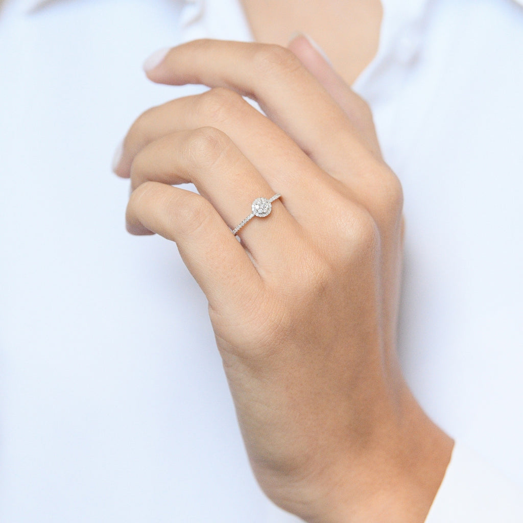 Bague "Côme" D 0,20/43 - Or Rose 375/1000