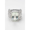 Bague "Toliara" D 0,549/118 & Amethyste Vert 6,9/1 & White Topaze 0,44/2 - Or Blanc 375/1000