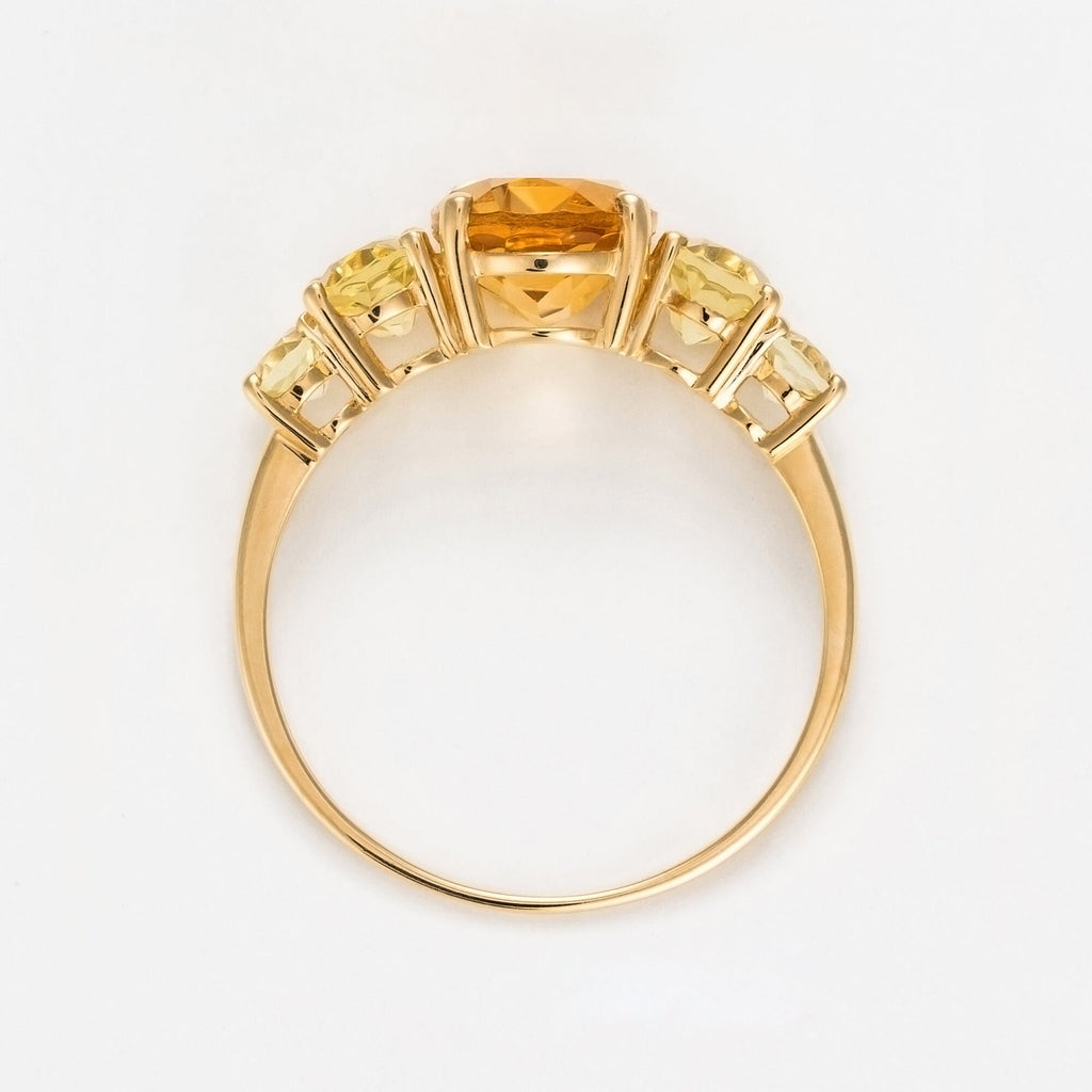 Bague "Yellow Hill" Cit 1,89/1 Lem Quartz 1,48/4 - Or Jaune 375/1000