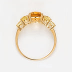 Bague "Yellow Hill" Cit 1,89/1 Lem Quartz 1,48/4 - Or Jaune 375/1000
