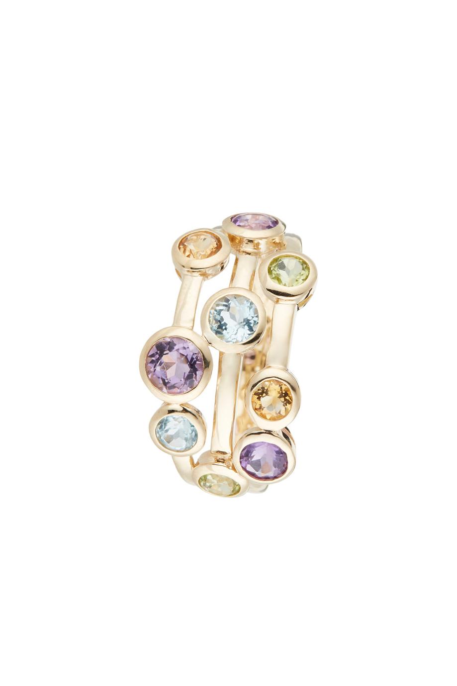 Bague "Kamina" Améthyste 0,62/3 Blue Topaze 0,5/2 Citrine 0,11/2 Péridot 0,17/2
