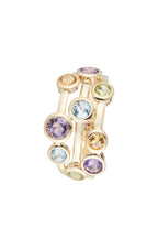 Bague "Kamina" - Améthyste 0,62/3 Blue Topaze 0,5/2 Citrine 0,11/2 Péridot 0,17/2