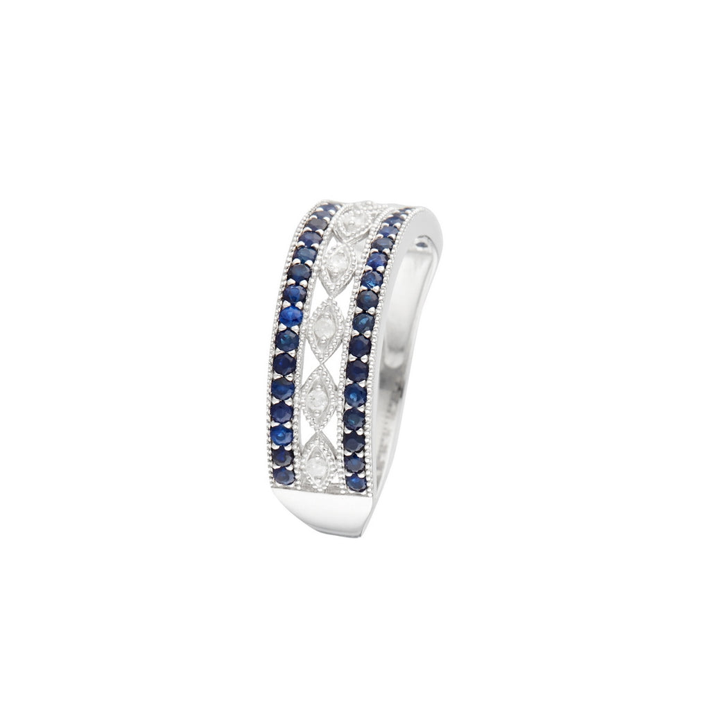 Bague "Melisandre" D 0,059/7 Saphir 0,68/40 - Or Blanc 375/1000