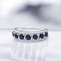 Bague "Sitra" D 0,08/24 Saphir 1,26/7 - Or Blanc 375/1000