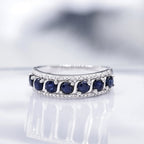Bague "Sitra" D 0,08/24 Saphir 1,26/7 - Or Blanc 375/1000