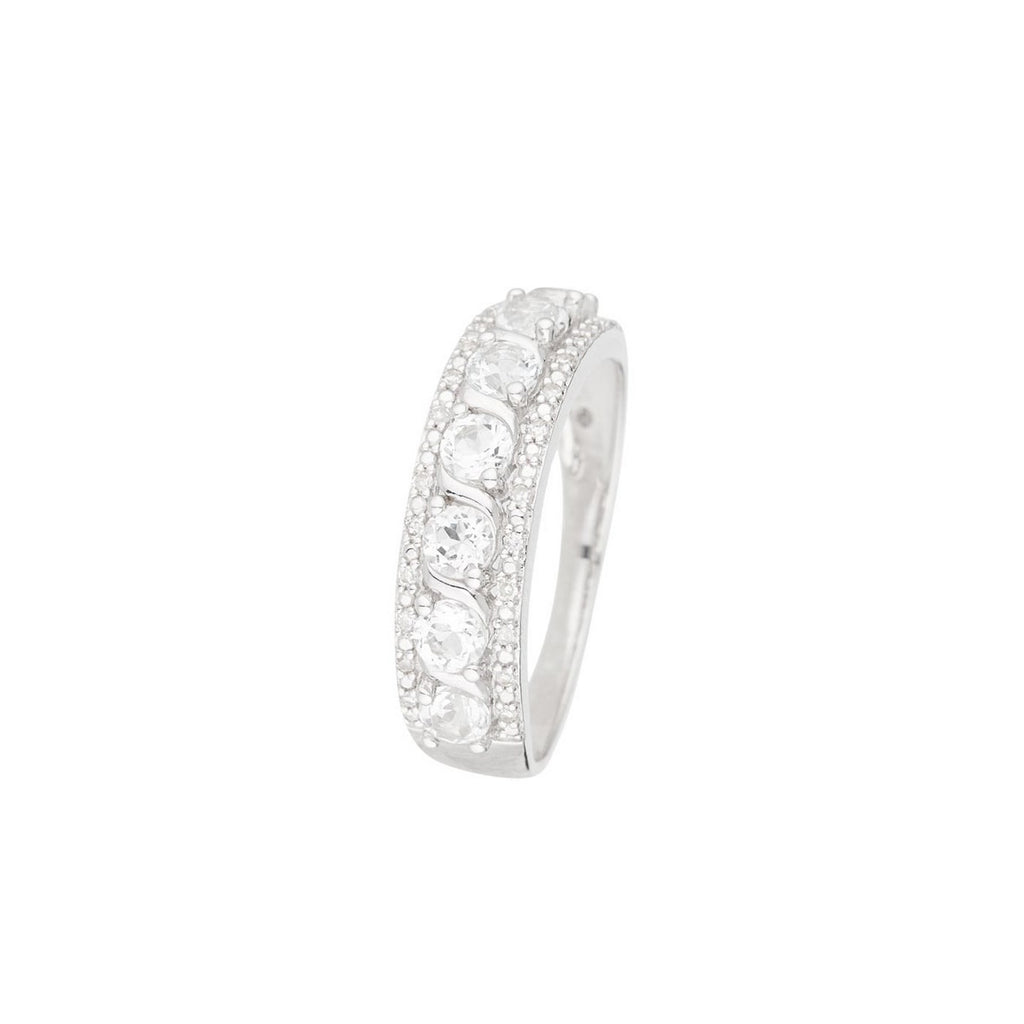 Bague "Sitra" D 0,08/24 White Topaze 1,16/7 - Or Blanc 375/1000