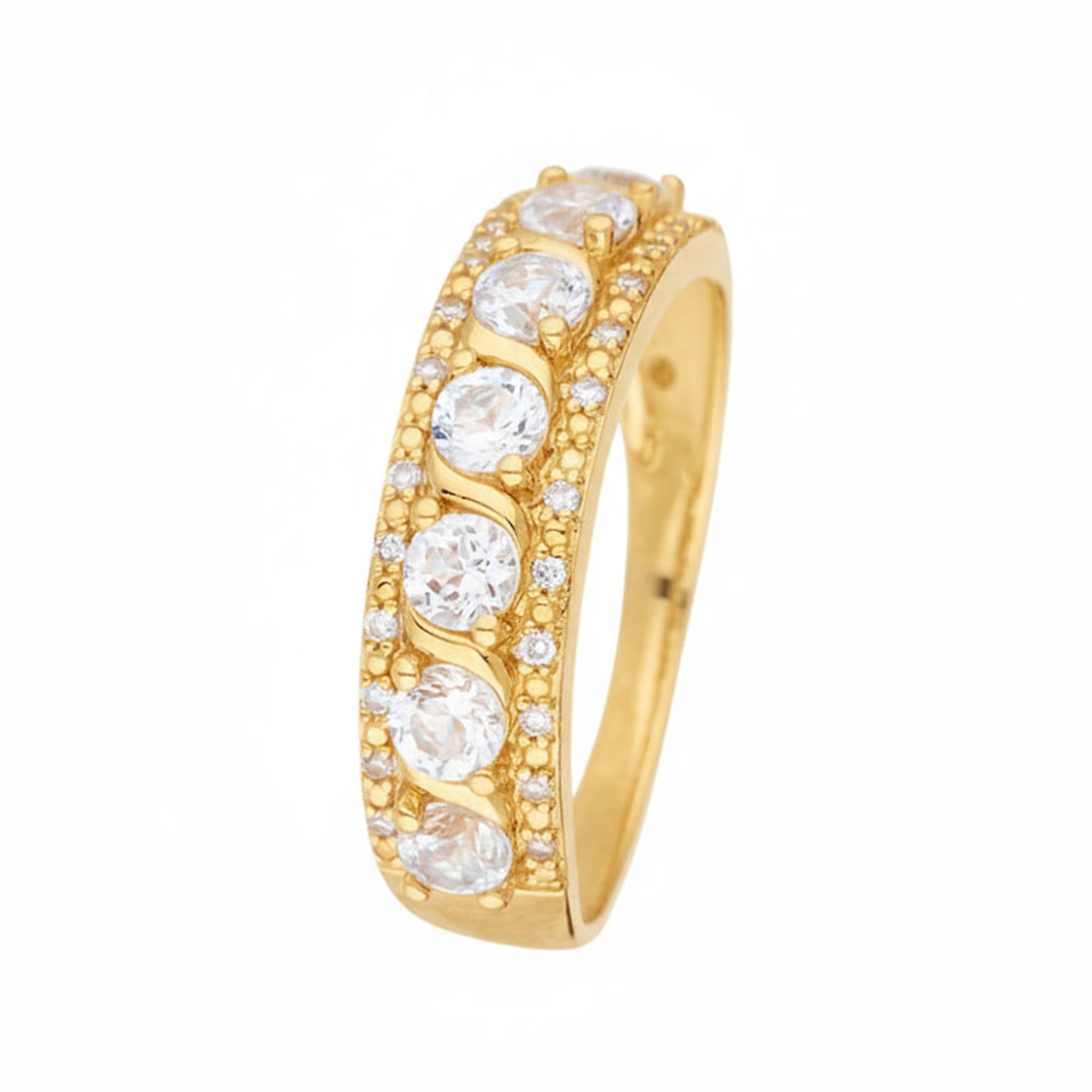 Bague "Sitra" D 0,08/24 White Topaze 1,16/7 - Or Jaune 375/1000