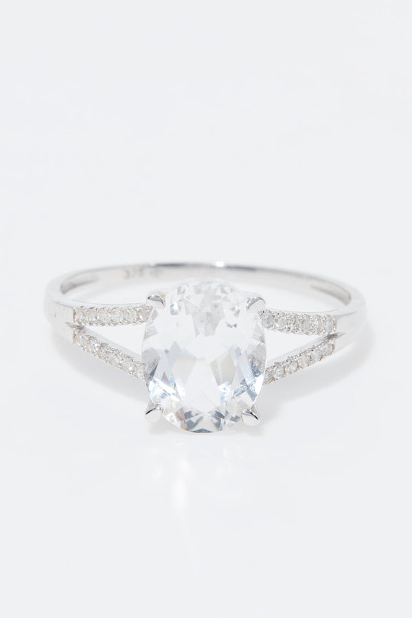 Bague "Miri" D 0,084/24  Topaze Blanche 2,45/1