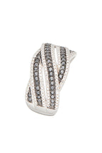 Bague 'Aurora" Diamants 0,07/20 Et Diamants Noirs 0,41/44 - Or Blanc 375/1000