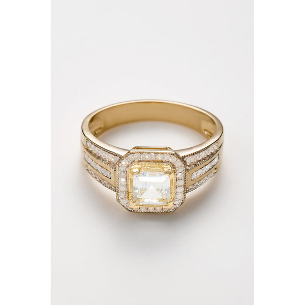 Bague "Remban" D0,318/68 & White Topaze 1,09/1 - Or Jaune 375/1000