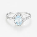 Bague "Skopa" D 0,187/34 Blue Topaze 1,155/1 - Or Blanc 375/1000