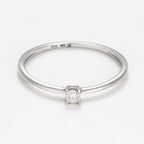 Bague Solitaire "Pure" - Or Blanc Diamants: 0,01Ct/1 - Or Blanc