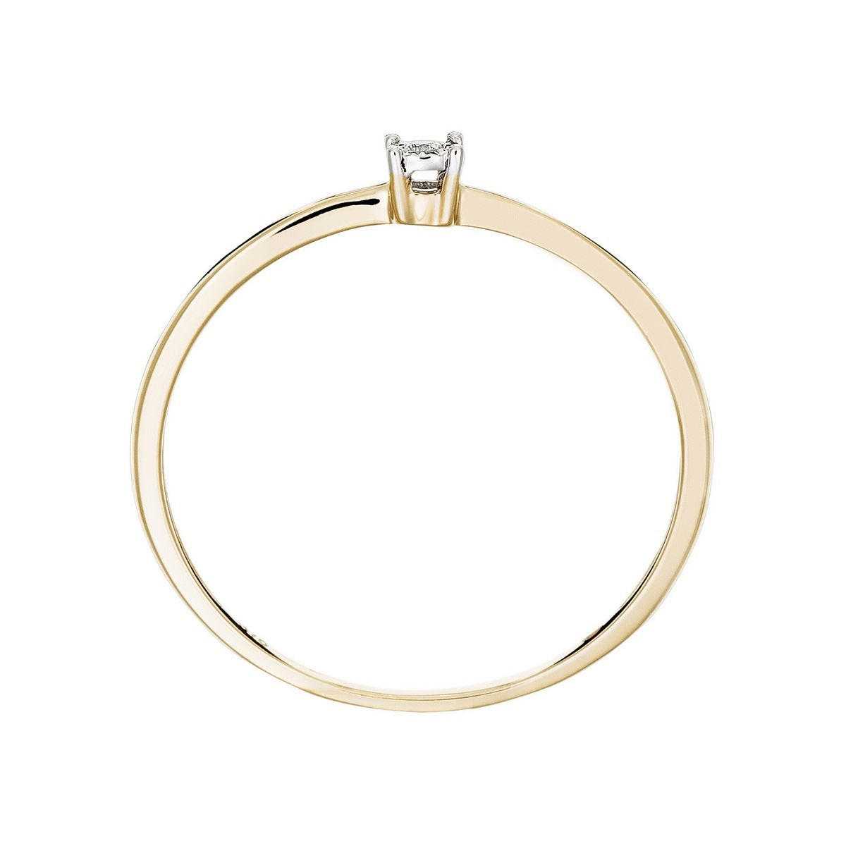 Bague Solitaire "Pure" Or Jaune Diamants: 0,01Ct/1 - Or Jaune