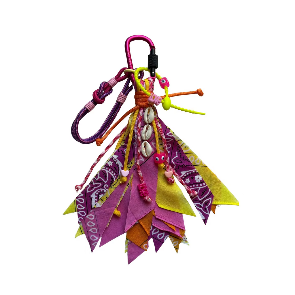Bag Charm Cyclamen/Rose/Jaune/Mandarine