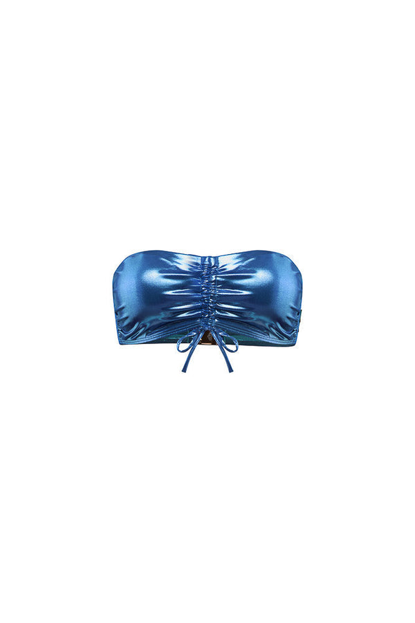 Bandeau Froncé Captivante Shine Bleu Mer