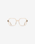 Lunettes de vue Barbara Champagne — monture hexagonale acétate, vue de face