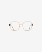 Lunettes de vue Barbara Champagne — monture hexagonale acétate, vue de face