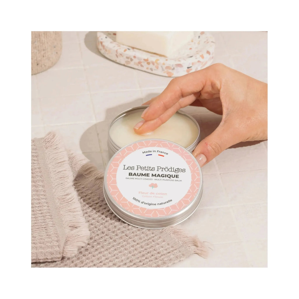 Baume Magique Best-seller qui remplace 10 produits Multi-usages Fleur de coton