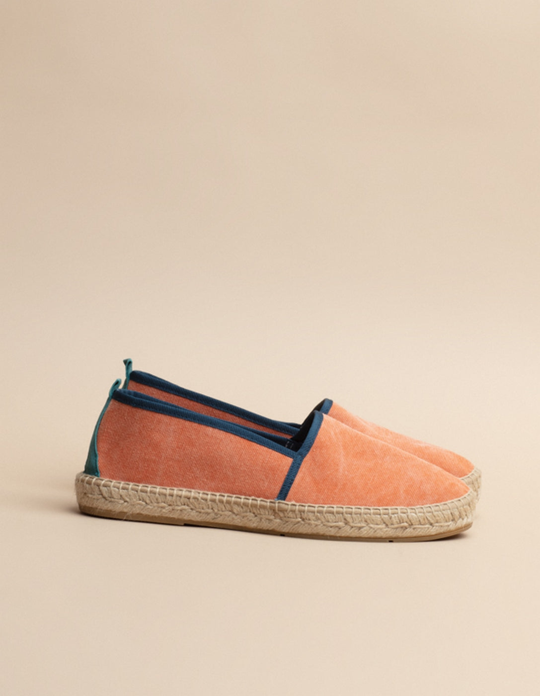 Espadrilles Plate Biscarrosse - Toile Orange - Homme