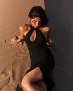 Body noir à encolure américaine