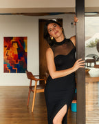 Body noir tulle transparent